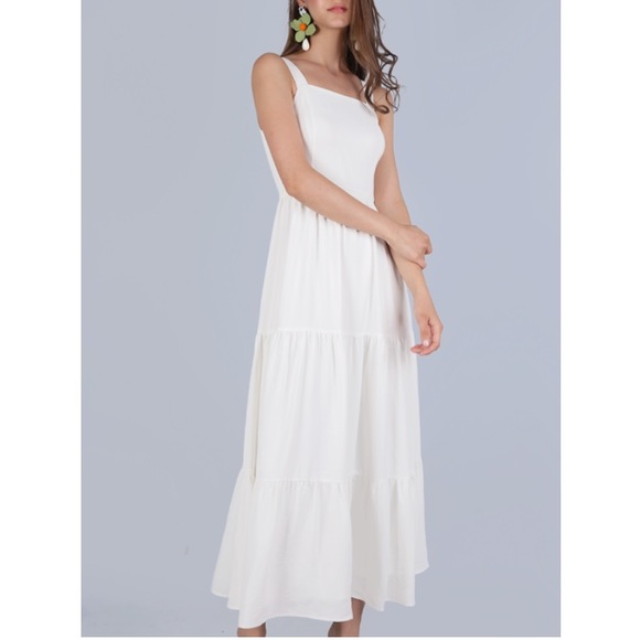 Maeve Dresses & Skirts - Maeve Anthropologie Boho Tiered White Maxi Dress 6